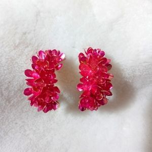 Pink flower earrings